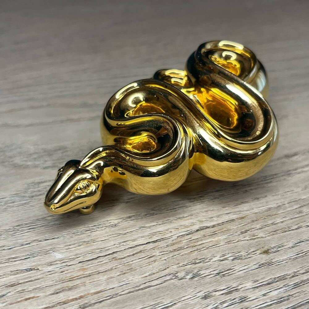 Kieselstein-Cord Snake Serpent Gold Art Bronze Buckle White Lizard Belt RARE - Picture 3 of 12